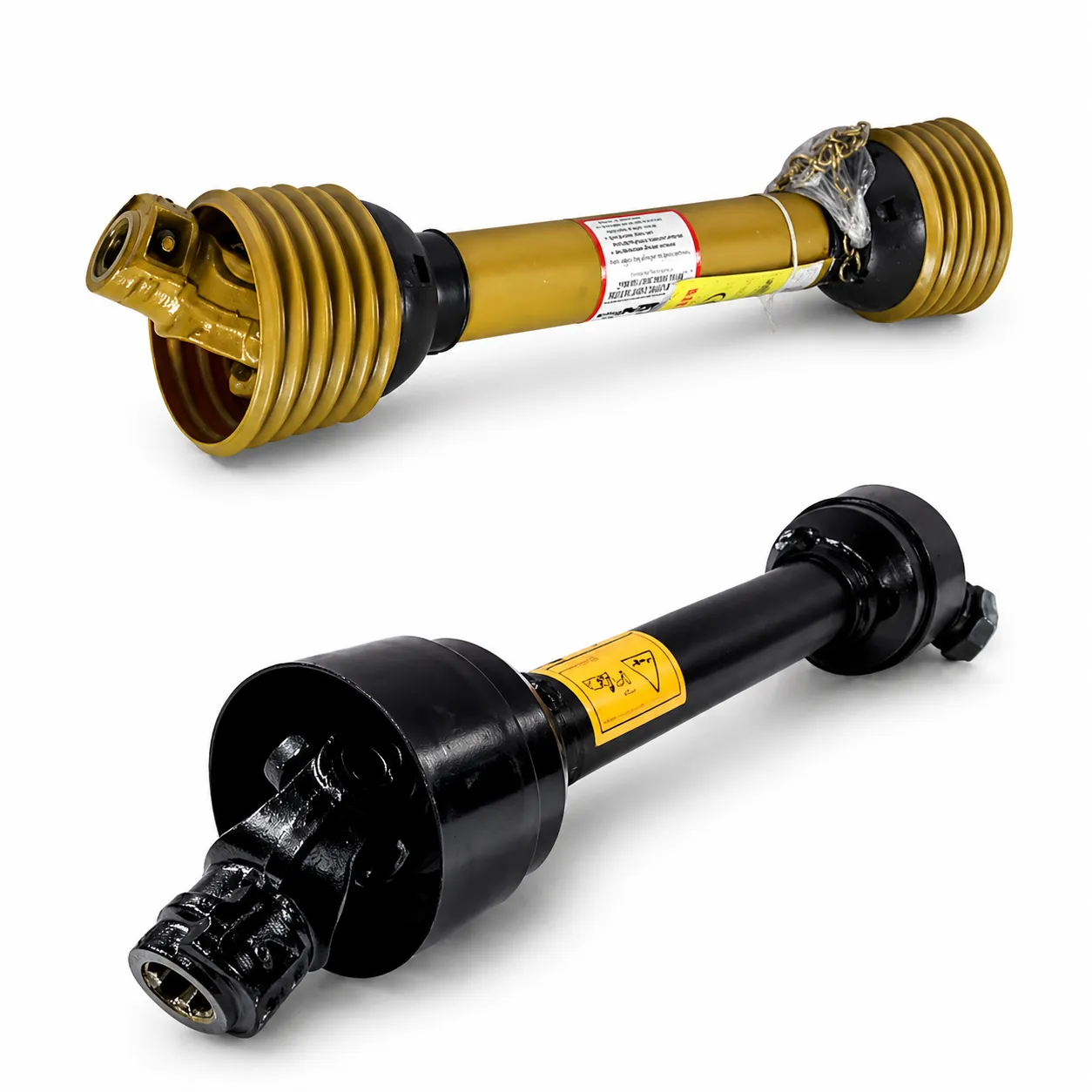 CV joint drive shaft connecting motor to worm gear reducer in remote-mount installation